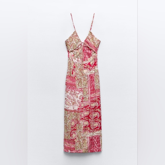 ZARA PATCHWORK PRINT DRESS - Picture 6 of 7